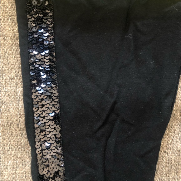 INC INTERNATIONAL CONCEPT BLACK EMBELLISHED SEQUIN DETAIL SPANDEX LEGGING - Picture 8 of 10